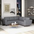 Erman  Pillow Back Corner Sofa In Dark Gray Online now