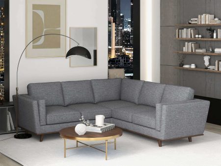 Erman  Pillow Back Corner Sofa In Dark Gray Online now