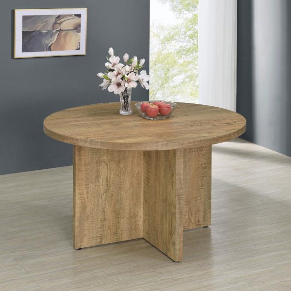 Jamestown Round Engineered Wood Dining Table with Decorative Laminate Mango Brown Online Sale