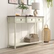 52 Inch Farmhouse Console Table with 3 Drawers and Open Storage Shelf for Hallway on Sale