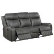 Raelynn 2-Piece Upholstered Motion Reclining Sofa Set Grey Cheap