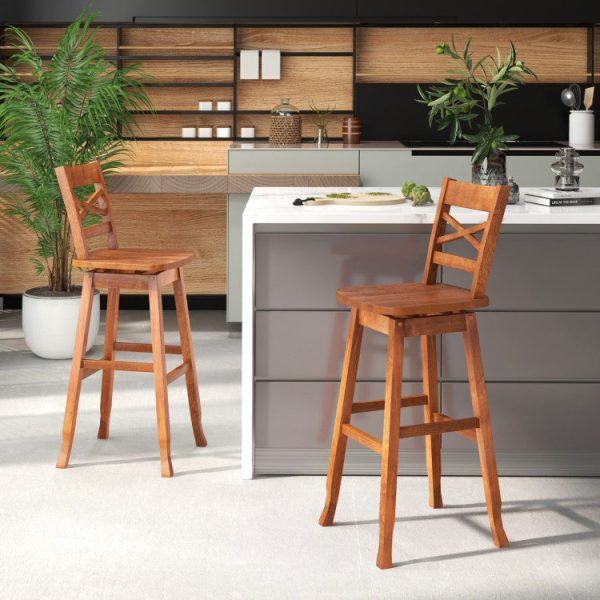 Swivel 30-Inch Bar Height Stool Set of 2 with Footrest Cheap