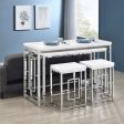 Jackson 4-piece Multipurpose Counter Height Table Set White and Chrome Online