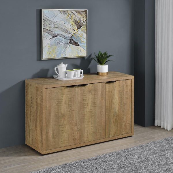 Pepita 3-door Engineered Wood Accent Cabinet with Adjustable Shelves Mango Brown Online Sale