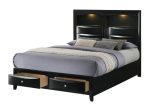 Fallon Black LED Storage Platform Bed Sale