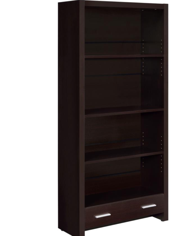 Skylar 5-shelf Bookcase with Storage Drawer Cappuccino For Cheap