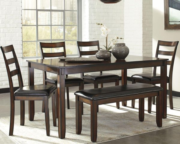 Coviar Dining Table and Chairs with Bench (Set of 6) Online Sale