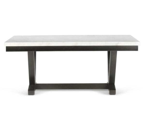 Finley 72 inch White Marble Top Dining Table Online Hot Sale