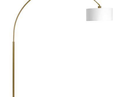 Ambient Arch Gold Brass Floor Lamp with Large Linen Shade Online Hot Sale