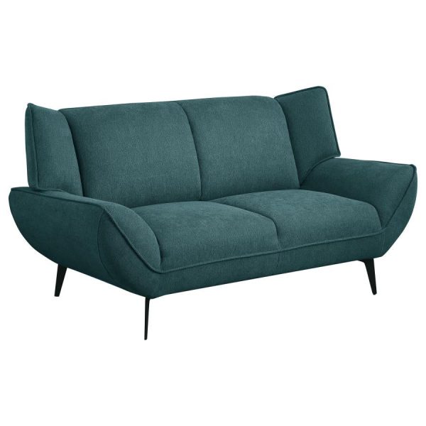 Acton Upholstered Flared Arm Loveseat Teal Blue Online