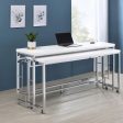 Jackson 5-piece Multipurpose Counter Height Table Set White and Chrome For Discount