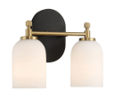 Vortex Two Lights Vanity in Traditional Style for Over Bathroom Mirror Wall Sconce 12.25 W × 10.125 H × 5.5 E With White Frosted Glass For Discount