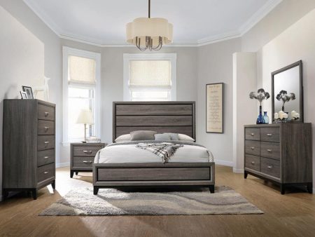 Watson Bedroom Set Grey Oak and Black Hot on Sale