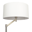 Serene Brushed Nickel Floor Lamp with Rotary Switch Metal Base White Linen Shade Sale