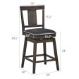 24 29 Inch 360 Degree Swivel Classic Wooden Counter Height Bar Stool Supply