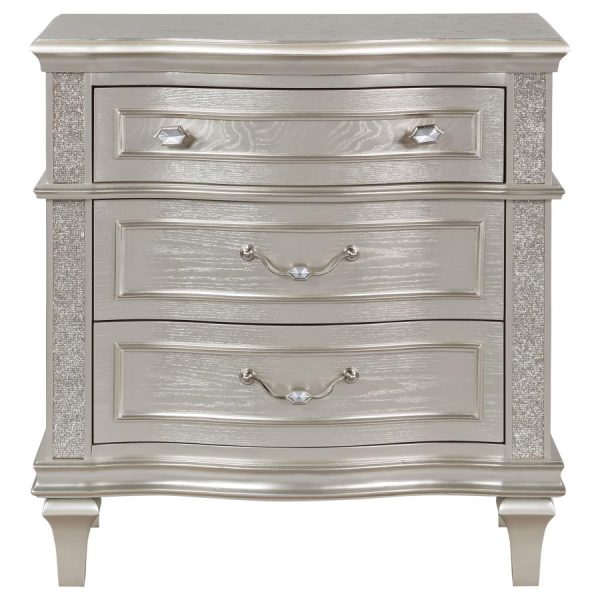 Evangeline 3-Drawer Nightstand Silver Oak Online Sale