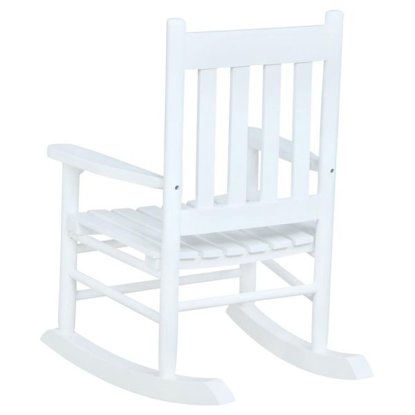 Annie Slat Back Youth Rocking Chair White Hot on Sale