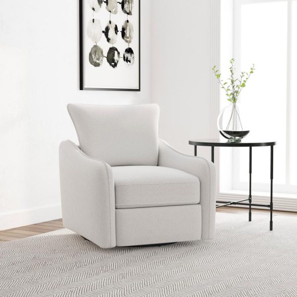 Madia Upholstered Slope Arm Swivel Club Chair Vanilla Supply