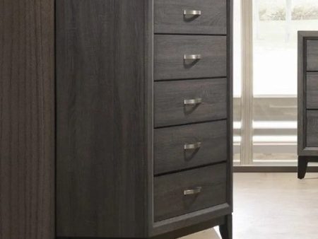 Akerson 5 Drawer Grey Chest Online Sale