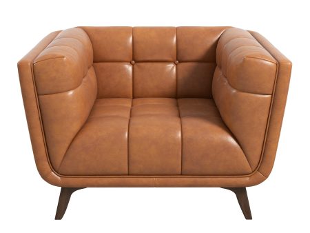 Addison Lounge Chair (Cognac Leather) Online now