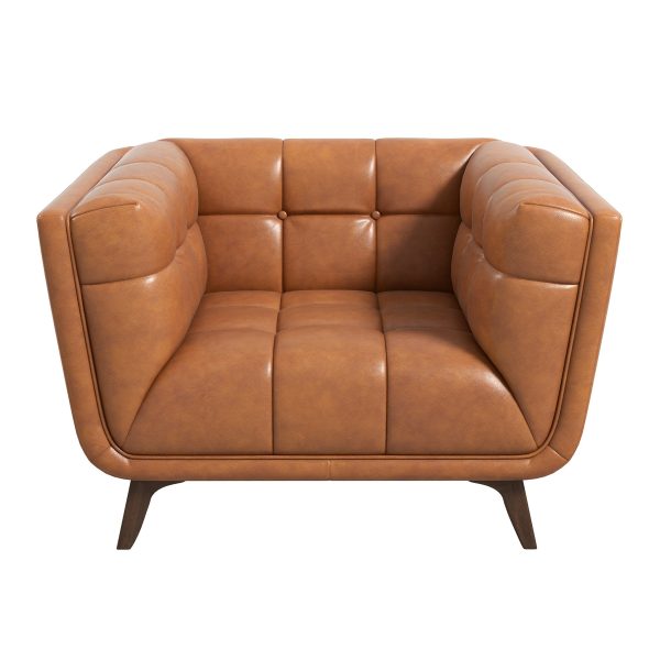 Addison Lounge Chair (Cognac Leather) Online now