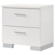 Felicity 2-drawer Nightstand Glossy White Cheap