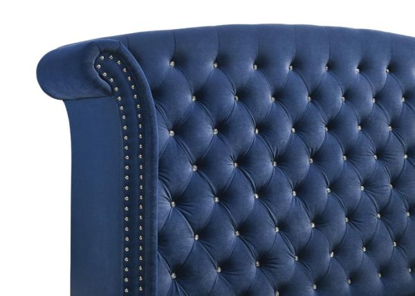 Melody Wingback Upholstered Bed Pacific Blue For Cheap