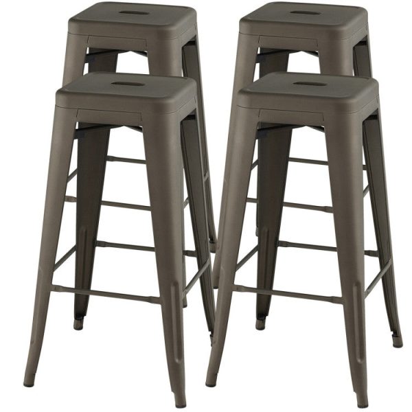 30 Inch Bar Stools Set of 4 with Square Seat and Handling Hole Online Hot Sale