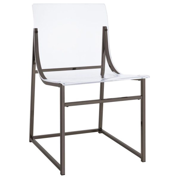 Adino Acrylic Dining Side Chair Clear and Black Nickel (Set of 2) Fashion