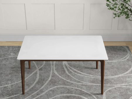 Lindsey  Solid Wood White Top Dining Table Hot on Sale