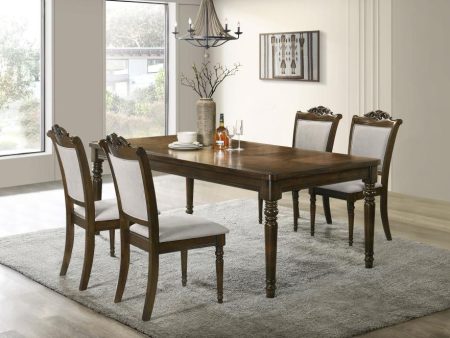 Willowbrook 5-Piece Rectangular Dining Table Set Walnut For Sale