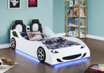 Cruiser Car Themed Twin Bed With Underglow Lights White Online Hot Sale