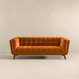 Addison Large Burnt-Orange Velvet Sofa Online now