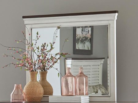 Hillcrest Rectangular Dresser Mirror Dark Rum and White on Sale