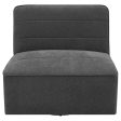 Cobie Upholstered Swivel Armless Chair Dark Charcoal Sale