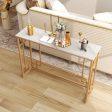 Modern Console Table with Geometric Frame and Faux Marble Tabletop Supply