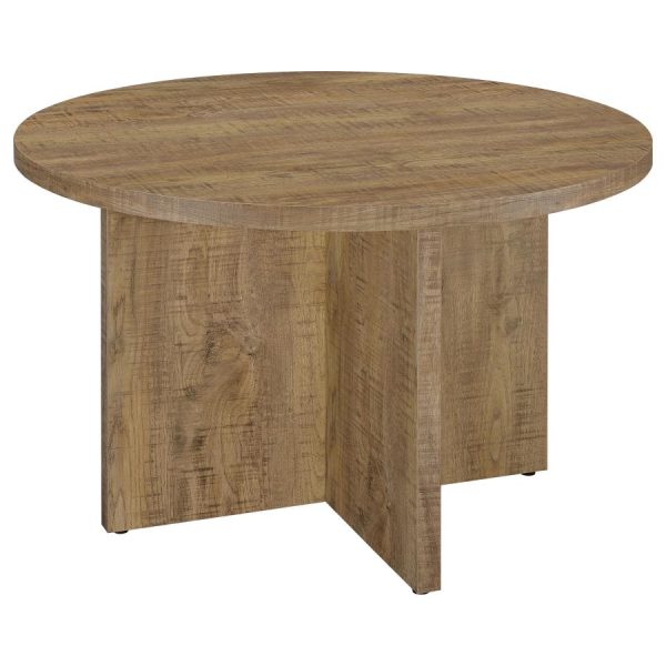 Jamestown Round Engineered Wood Dining Table with Decorative Laminate Mango Brown Online Sale