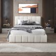 Hilar  White Boucle Platform Bed Queen Online Hot Sale