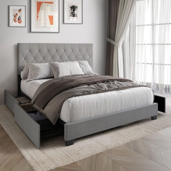 HH985 Platform Bed - Full, Queen, King Online Sale