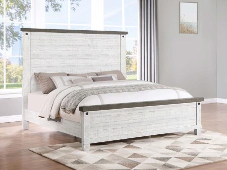 Lilith Panel Bed Distressed Grey and White Discount