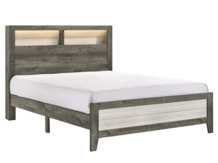 Rhett Brown Cream LED Platform Bed For Sale