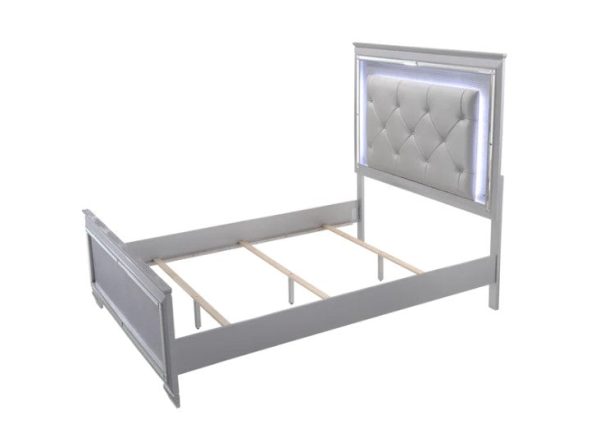 Lillian Silver LED Upholestered Bed Online now