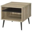 Welsh Square Engineered Wood End Table With Shelf Antique Pine and Grey Sale