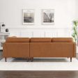 Lucco  Genuine Leather Sectional In Cognac Tan Left Facing Online now