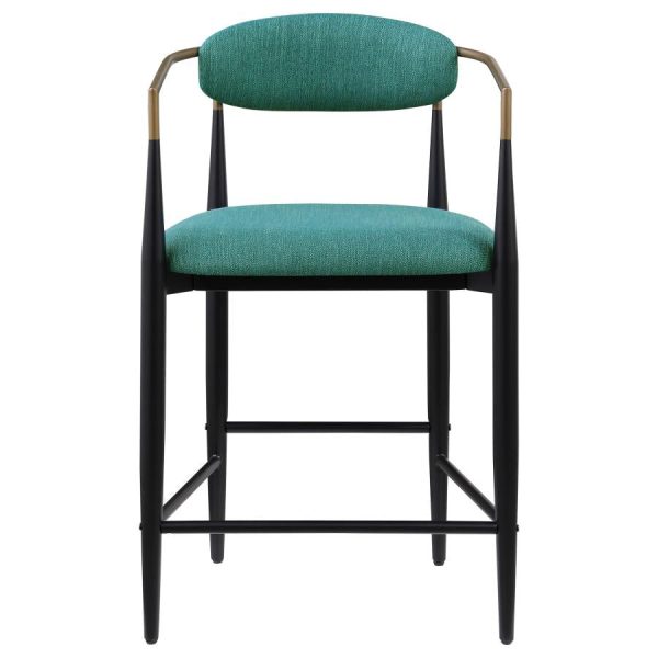 Tina Metal Counter Height Bar Stool with Upholstered Back and Seat Sale