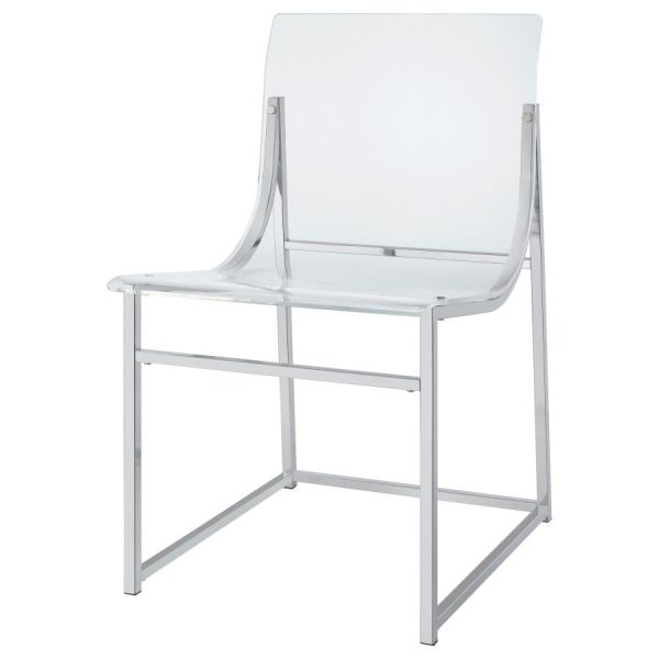 Adino Acrylic Dining Side Chair Clear and Chrome (Set of 2) Hot on Sale