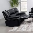 Camila Upholstered Motion Reclining Loveseat Black Sale