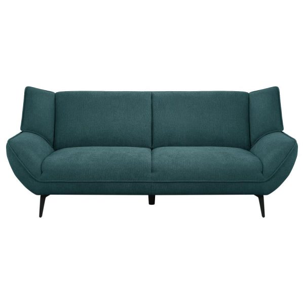 Acton 2-piece Upholstered Flared Arm Sofa Set Teal Blue Fashion