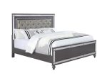 Refino Gray LED Upholstered Panel Bed on Sale