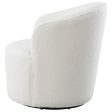 Joyce Upholstered Swivel Barrel Chair White Fashion